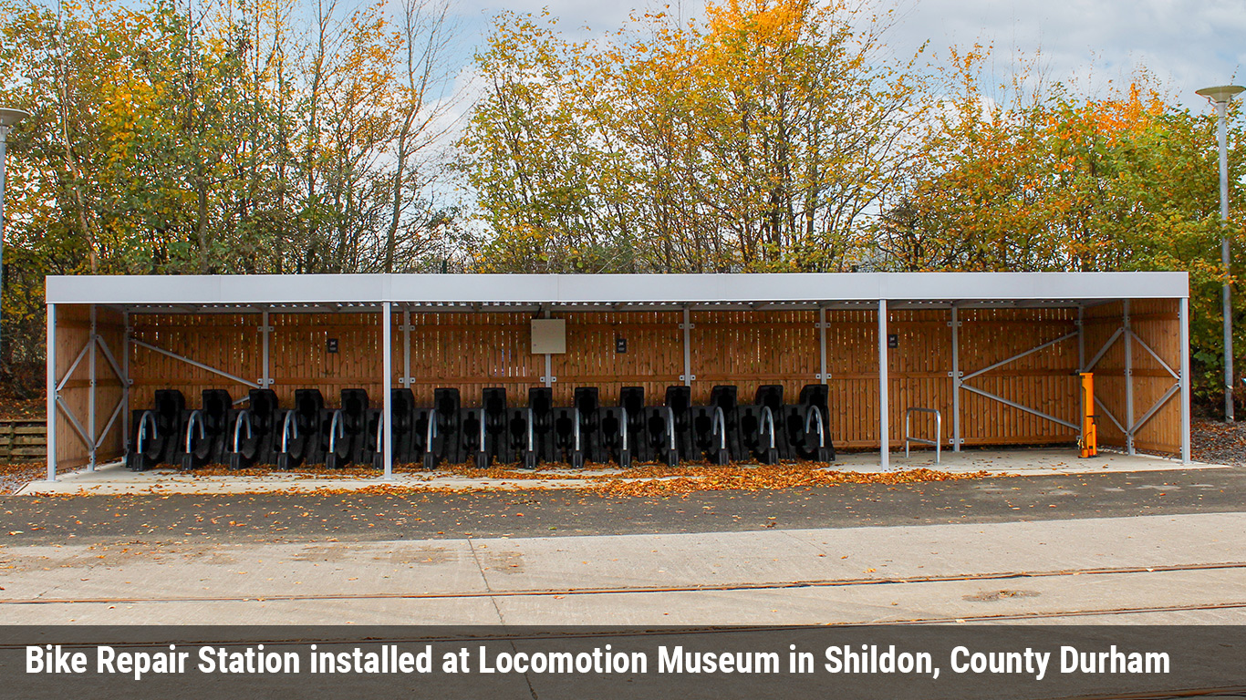 bike repair station installed at locomotion Museum, Shildon