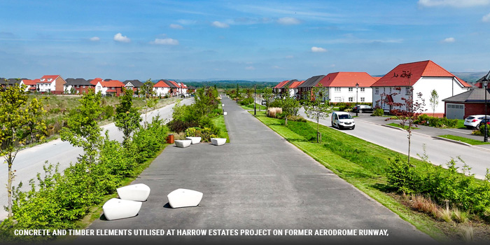 seating and litter bins for wordford garden village