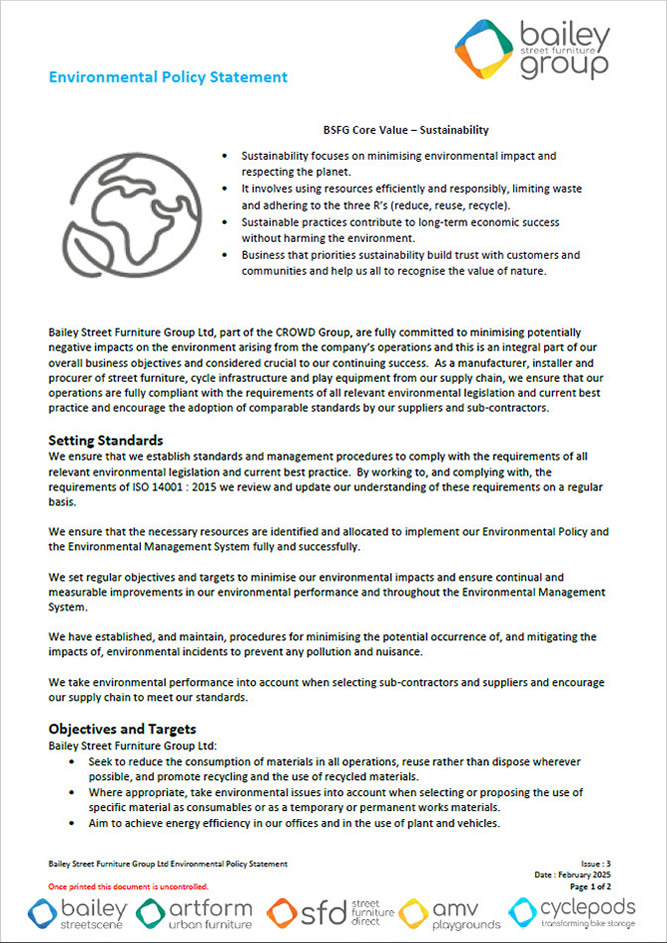 Environmental and Sustainabilty Policy Statement